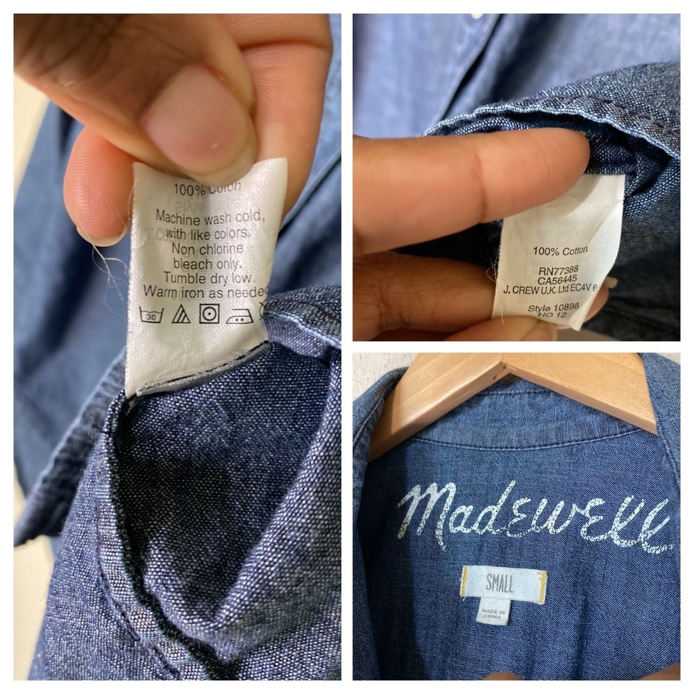 Madewell EUC Long-Sleeve Denim Button Up Shirt S - Picture 4 of 6